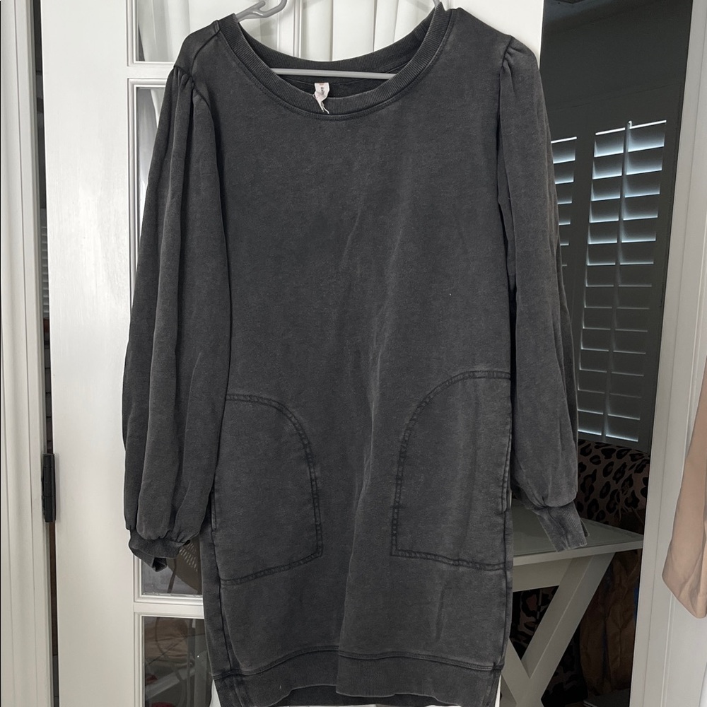 Anthropologie Charcoal Gray Dress
